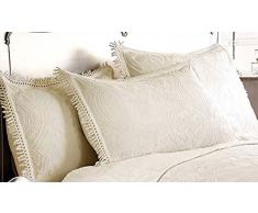 Dorchester Mafalda Dekokissen aus weicher Baumwolle, im portugiesischen Stil, 50 x 70 cm, Cremefarben