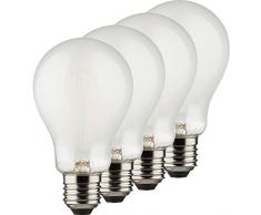 MÜLLER-LICHT 400183 A++, 4er-SET Retro-LED Lampe Birnenform ersetzt 75 W, Glas, E27, weiß, 6 x 6 x 10.6 cm dimmbar [Energieklasse A++]