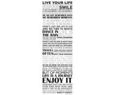 Motivational - Live Your Life Türposter Plakat Druck - Grösse 53x158 cm