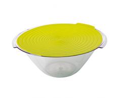 Westmark Salatschüssel mit 2 Haltegriffen und Deckel, Fassungsvermögen: 4 Liter, Durchmesser: 32 cm, Kunststoff, Fresh, Transparent/Apfelgrün, 2440227A