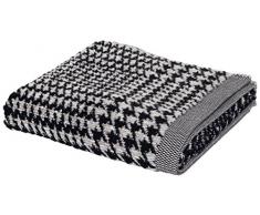 möve Brooklyn Duschtuch Glencheck 80 x 150 cm aus 85 % Baumwolle / 10 % Viskose aus Bambus-Zellstoff / 5 % Leinen, nature / black