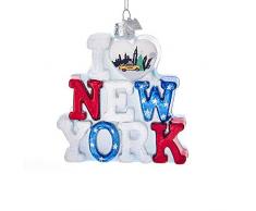 Kurt-Adler Glasornament mit S-Haken und Geschenkbox, Patriotische Kollektion I Love New York, Nb1277