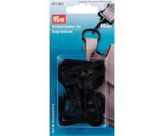 Prym Karabinerhaken Set, Kunststoff, schwarz, 40 mm, 2-teilig