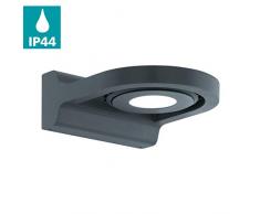 EGLO LED Außen-Wandlampe Roales, 1 flammige Außenleuchte, Wandleuchte aus Aluguss und Kunststoff, Farbe: Anthrazit, weiß, IP44