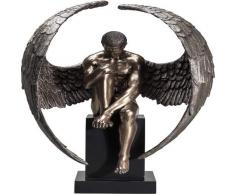 Kare Design Deko Figur Nude Sad Angel, Dekofigur, Dekoobjekt, Dekoration Wohnzimmer, große Skulptur, Engelsfigur sitzend (H/B/T) 63x48x32cm, Braun
