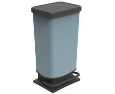 Rotho Eco Paso Mülleimer 40 l mit Deckel, Kunststoff (PP), Blau, 40 Liter (35,5 x 29,5 x 67