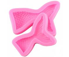 Mujiang Silikonform Meerjungfrauenschwanz, für Gelee/Schokolade/Fondant, groß und klein