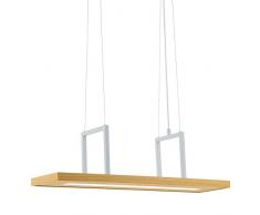 EGLO Hängeleuchte, Holz, 13.6 W, Ahorn/Weiß, 80 x 20 x 130 cm
