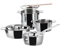 Alessi Pots&Pans AJM100S7 - Design Topfset aus Edelstahl mit Magnetboden, 7-teilig