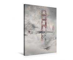 Premium Textil-Leinwand 50 x 75 cm Hoch-Format Golden Gate Bridge San Francisco | Wandbild, HD-Bild auf Keilrahmen, Fertigbild auf hochwertigem Vlies, Leinwanddruck von Dirk Meutzner