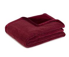 Gözze Wohn- und Kuscheldecke, Doppellagig verarbeitete Wendedecke, 150 x 200 cm, Melange, Bordeaux, 40141-33-150200