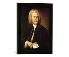 Gerahmtes Bild von Elias Gottlob HauÃmann Johann Sebastian Bach, Kunstdruck im hochwertigen handgefertigten Bilder-Rahmen, 30x40 cm, Schwarz matt