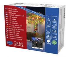 Konstsmide 3612-500 Micro LED Lichterkette / für Außen (IP44) / VDE geprüft / 24V Außentrafo / 120 bunte Dioden / schwarzes Kabel