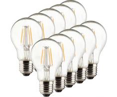 MÜLLER-LICHT 10er-SET Retro-LED Lampe Birnenform ersetzt 40 W, Glas, E27, 4 W, klar, 10 Stück