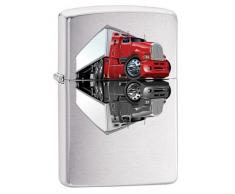 Zippo Feuerzeug 60002494 PL Truck Benzinfeuerzeug, Messing, Brushed Chrome, 1 x 3,5 x 5,5 cm