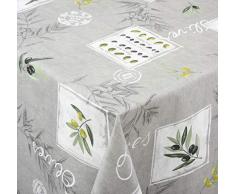 Venilia Eygalières Tischdecke Eygalieres grau Tischwäsche Baumwolle pflegeleicht flüssigkeitsundurchlässig Quadratisch, 160 x 160 cm