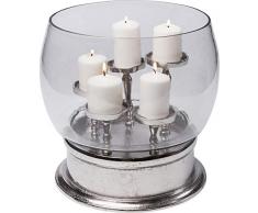 Kare Design Windlicht Mykonos Groß, Glas Windlicht mit Metallfuß, Rundes Windlicht als schönes Accessoire, (H/B/T) 23x36x36cm