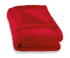 CelinaTex Montreal Kuscheldecke XXL 220 x 240 cm rot Coral Fleece Wohndecke Mikrofaser Tagesdecke Sofadecke