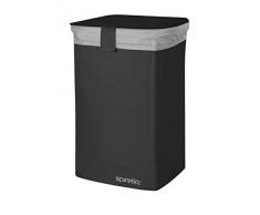 Spirella Wäschekorb Wäschesammler Wäschesack Classic L mit herausnehmbarem Wäschesack - 50 Liter - Schwarz