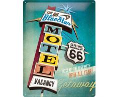 Nostalgic-Art 23186 US Highways - The 66 Blue Star Motel, Blechschild 30x40 cm