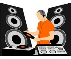 INDIGOS 4051719935233 Wandtattoo MD207 cooler DJ 40 x 30 cm, bunt farbig