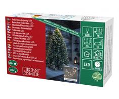 Konstsmide 6371-160 LED Lichterkette Sternenlametta / für Innen (IP20) / VDE geprüft / 12V Innentrafo / 200 warm weiße Dioden / kupferfarbener Draht