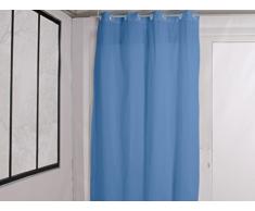Soleil docre Gardine aus Baumwolle mit Ösen 140x240 Panama blau