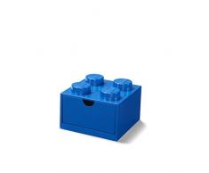 LEGO Schreibtischschublade mit 8 Knöpfen, stapelbar, klein, Blau