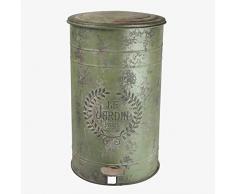 Better & Best Treteimer, rund, Grün, Antikes Rost, Maße 27 x 27 x 45 cm, Material: Eisen/bemalt, Einheitsgröße