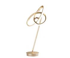 LED Tischleuchte 1-Flammig 13 Watt Sockel Rund Mit Schalter In Blattgoldoptik