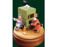 Spieluhr Richard Glässer Spieldose Feierabend mit Rauchofen, 18er Spielwerk, 08521