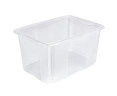 keeeper Aufbewahrungsbox mit Dreh-/Stapelsystem, 54,5 x 39 x 29,5 cm, 45 l, Emil, Transparent