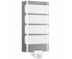 Steinel LED Außenleuchte L 244 LED Edelstahl, 7.5 W, 180° Bewegungsmelder, 10 m Reichweite, Hauseingang und Terasse