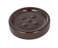 WENKO 19952100 Seifenablage Polaris Brown - Seifenschale, Keramik, 11 x 2.5 x 11 cm, Braun