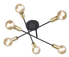 Trio Leuchten 606700632 Cross A++ to E, Deckenleuchte, Metall, E27, Schwarz matt, 56.6 x 56.6 x 19.11 cm