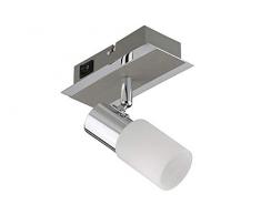 Trango 1-flammig LED Wandleuche Badleuchte Spiegelleuchte Deckenlampe TG2007-01 inkl. 1x LED Leuchtmittel Spots schwenkbar & drehbar mit Eckglas