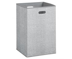 InterDesign 05203EU Aldo Zusammenfaltbarer Wäschekorb mit Griffen - grau, Polypropylene, Gray, 36,1 x 36,1 x 57,7 cm