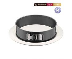 Kaiser La Forme Plus Springform, 26 cm rund, Flachboden, mit Porzellan-Tortenplatte, runde Backform, SafeClick-Verschluss, Emailleboden, antihaftbeschichtet, schnittfest, auslaufsicher
