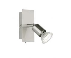 Reality Leuchten LED Spotleuchte 1-flammig mit An/Aus Schalter inklusiv 1 x GU10 3,0 W, 230 lm, 3000 K, 12 cm, nickel matt, R82941107