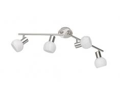 Reality Leuchten R80174007 Antibes A++ to E, Spot, Metall, E14, Nickel matt/Chrom, 11 x 69.5 x 20 cm