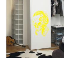 INDIGOS 4052166174084 Wandtattoo w931 Teufel Musik Wandaufkleber, 96 x 62 cm, gelb