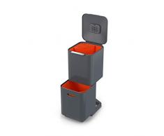 Joseph Joseph IntelligentWaste Totem Compact 40 Mülltrennsystem - Abfallbehälter mit separater Recycling-Einheit, 40 Liter - graphit