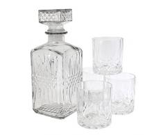 Saveur et Dégustation kv7190 Flasche Whisky und 4, Glas, transparent, 9 x 9 x 22,8 cm
