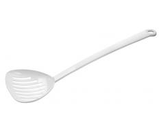 Dr. Oetker Abseihlöffel 34 cm Pure White, Küchenhelfer mit elegantem Design aus Nylon, Schaumlöffel für beschichtete Töpfe und Pfannen - hitzebeständig & spülmaschinengeeignet (Farbe: weiß) Menge: 1 Stück