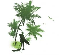 INDIGOS 4052775328137 Wandtattoo MD470 Surfers Paradise 80 x 76 cm, mehrfarbig