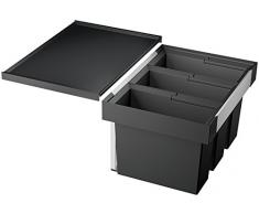 Blanco Flexon II 60/3, Müllsystem für die Abfalltrennung in der Küche, mit 3 Mülleimern (je 15 l), zur Montage in der Schublade eines 60 cm-Unterschranks; 521472