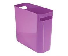 mDesign Mülleimer mit Griffen - ideal als Abfalleimer oder als einfacher Papierkorb - robuster Kunststoff - für Küche, Bad und Büro - modernes Design - violett