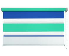 mydeco Rollo, Triple: Weiß, Aqua, Navi, 80x160 [Breite x Höhe]