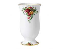 Royal Albert 40001798 Old Country Roses Große Vase 22 cm, weiß, feines Knochenporzellan