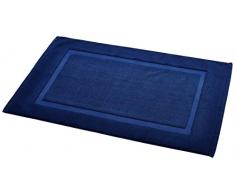 AmazonBasics Badvorleger mit rechteckiger Bordüre, Marineblau, 100% Baumwolle (1.200 g/m²), 50,8 x 78,7 cm